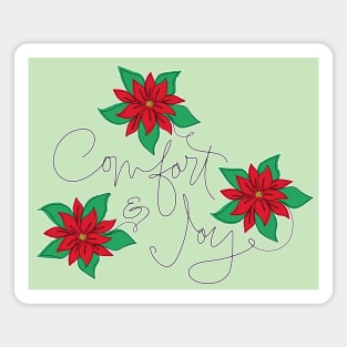 Comfort and Joy Poinsettia Magnet